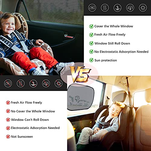Goldflower Car Window Shade, 2 Pack Car Back Window Sun Shade, And Privacy Protect For Toddler Kids Baby Adult, Double Layer Design (Medium 39"X19") #TOP2