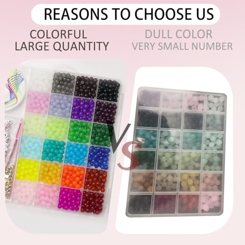 Kit perles en verre pour création de bracelets de 24 couleurs