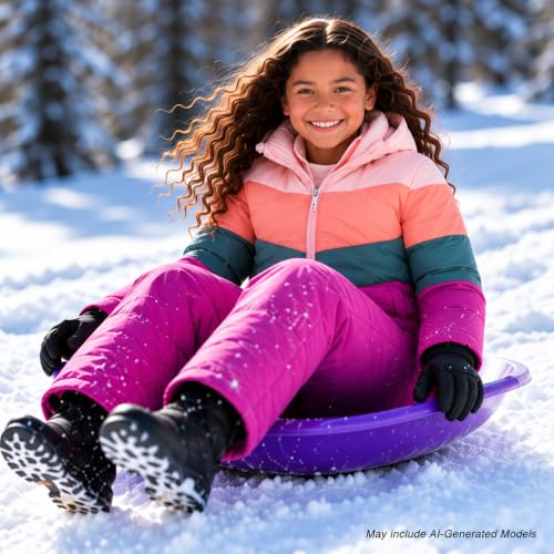 Image of Pink Platinum Girls Snowsuit 2-Piece Insulated Hooded Jacket & Bib