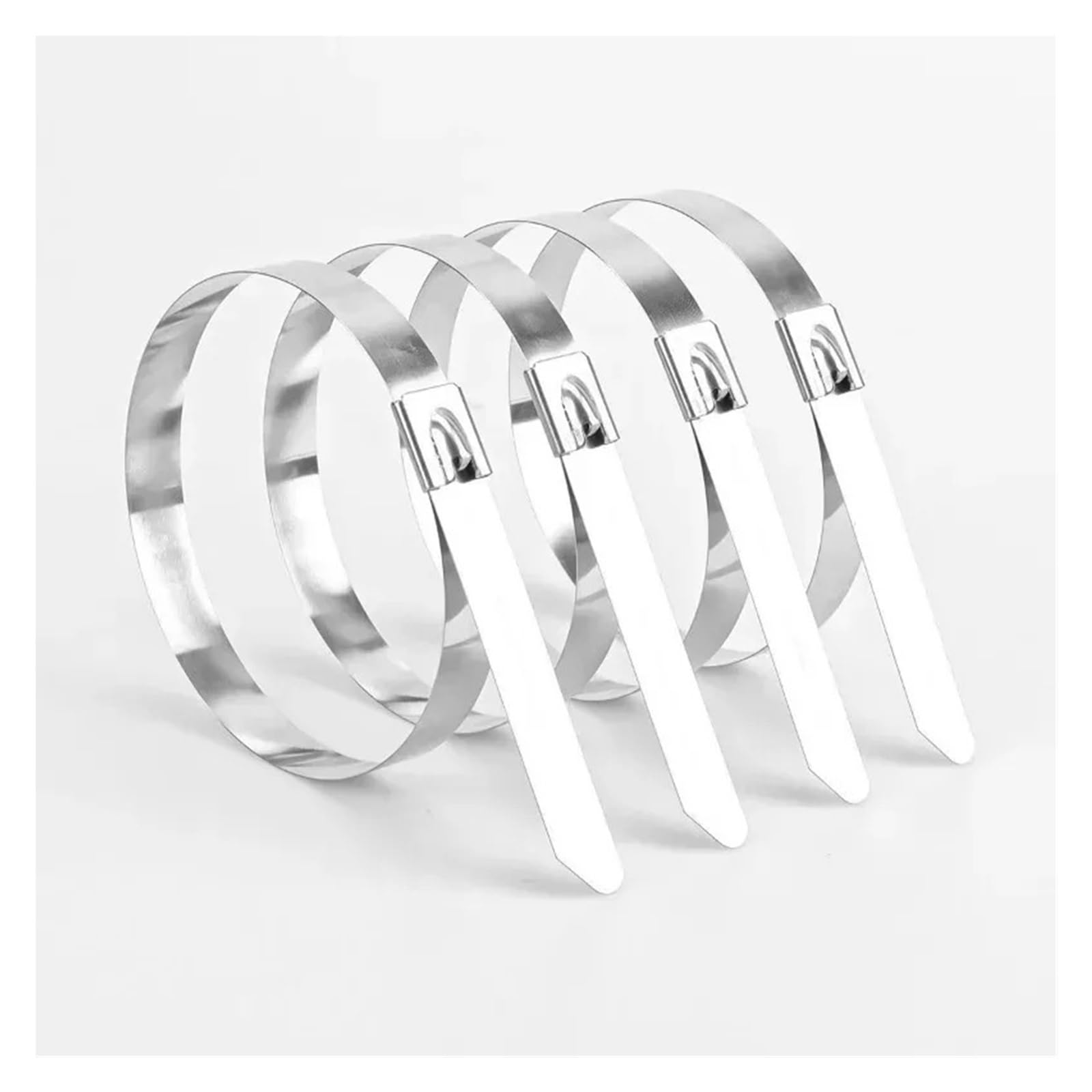 Erhtguo 4.6X200mm Heavy Duty Cable Ties Stainless Steel Self Locking Cables Fastening Straps Exhaust Wraping Organizer For Home Office(,60Pcs)