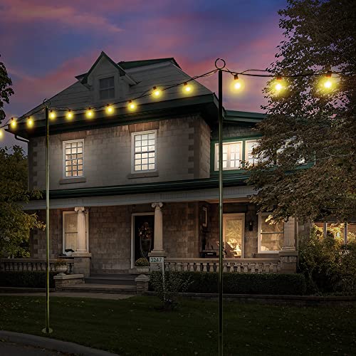 Nesifee String Light Pole 10Ft - 2 Pack Steel Poles For Outdoor String Lights Hanging, Stainless Steel Poles, Outdoor String Light Poles To Hang Up Light, For Party, Garden #TOP6