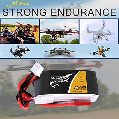 TATTU 800mAh 7.4V 45C 2S1P LiPo Battery Pack with JST-SYP Plug for Small Size FPV Torrent 110