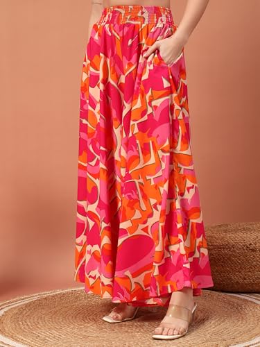 Image of KZULLY | Palazzo for Women | Solid & Printed | Stylish Wide-Leg | Comfortable Elastic Waist Bottomwear