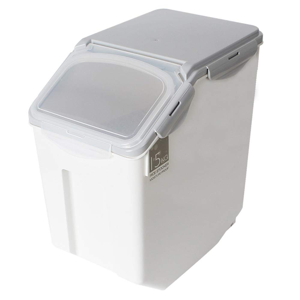 Plastikowe kuchenne pudełko na ryż z kółkami, 15 kg podwójnie szczelny pojemnik do przechowywania żywności z przezroczystą pokrywką, wielofunkcyjne przechowywanie Rice bucket do kuchni