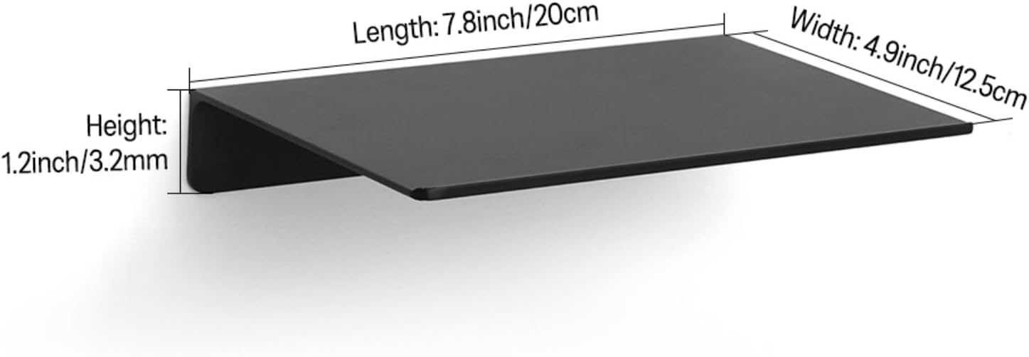 2PCS Floating Shelf for Wall, Metal Wall Mounted Shelves for Bathroom, Bedroom, Kitchen, Living Room, Small Display Storage Shelves with Easy Mount (Black, 20cm/7.87inch)