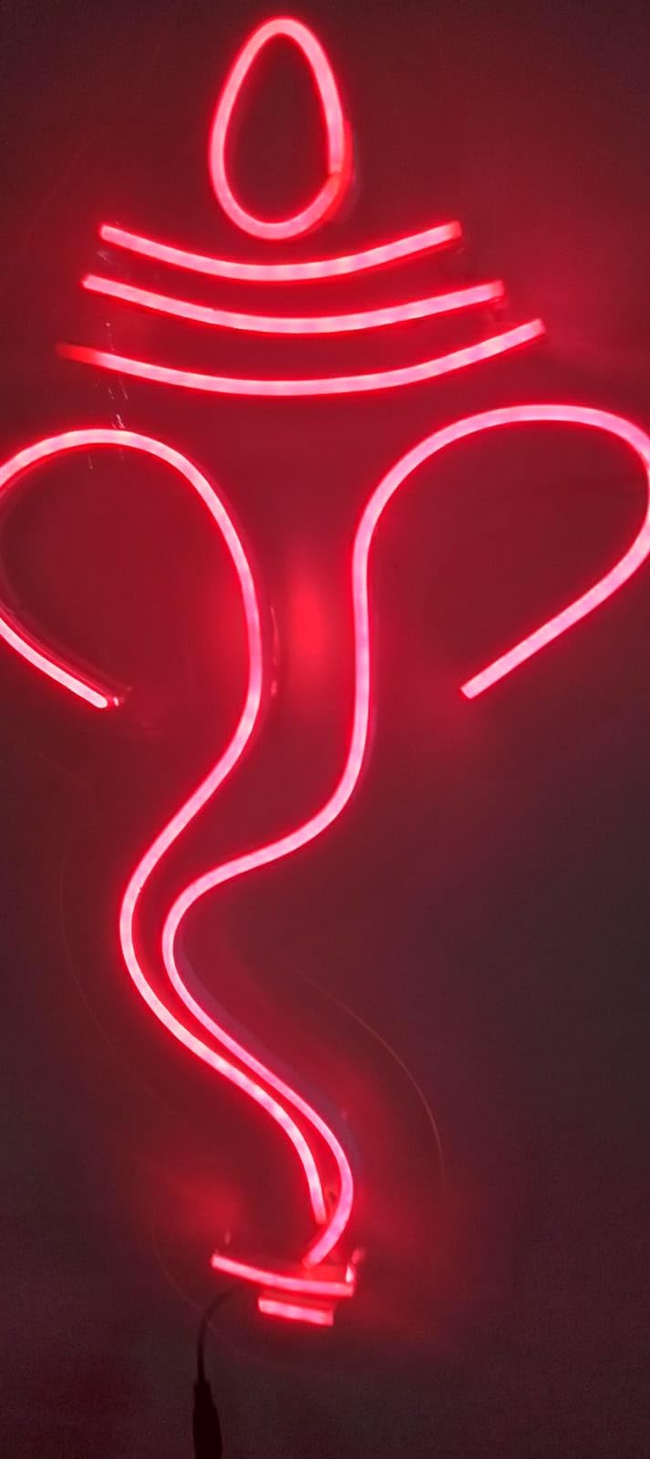 SG PRINT Ganesh Ji Neon Signs | Ganesh Ji Neon Light For Temple | Ganesh Ji Wall Art | Neon Sign | Ganesh Ji Neon Lights | Ganesh Ji Temple Decor (24 x 12 Inch) Red