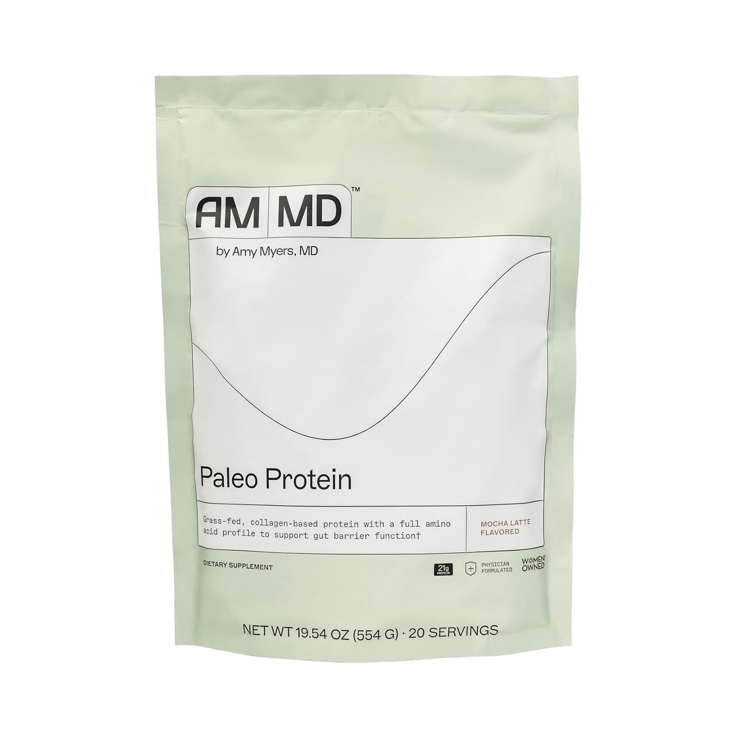 - Amy Myers MD Paleo Protein Powder - Mocha Latte, 20 Servings - Collagen-Based Gut Function Support - Gluten-Free & Non-Dairy Protein Supplement