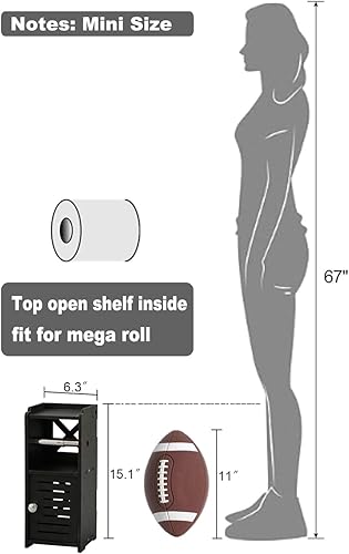 Miniatura 2 de AOJEZOR Soporte para papel higiénico: gabinete de baño independiente de PVC para habitantes de apartamentos, almacenamiento delgado para baño