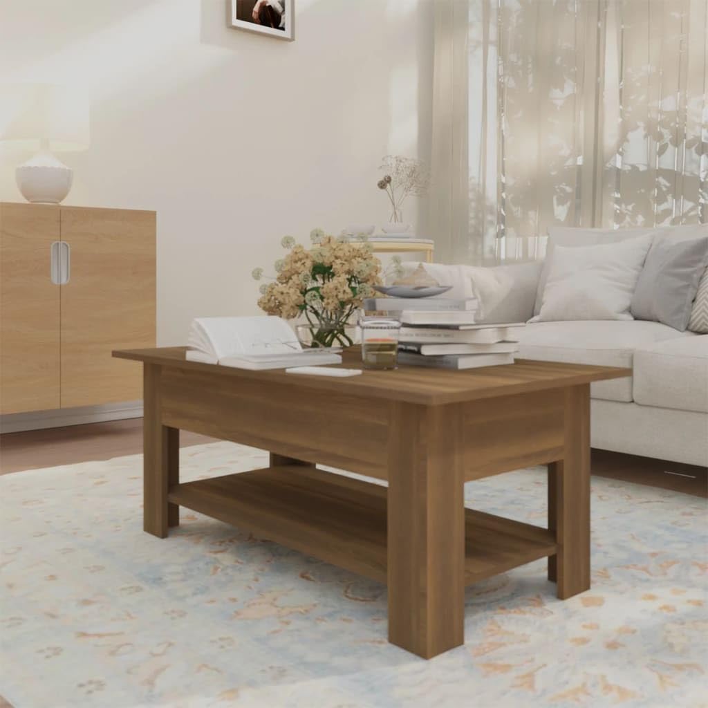 Couchtisch Braun Eichen-Optik 102x55x42 cm Spanplatte