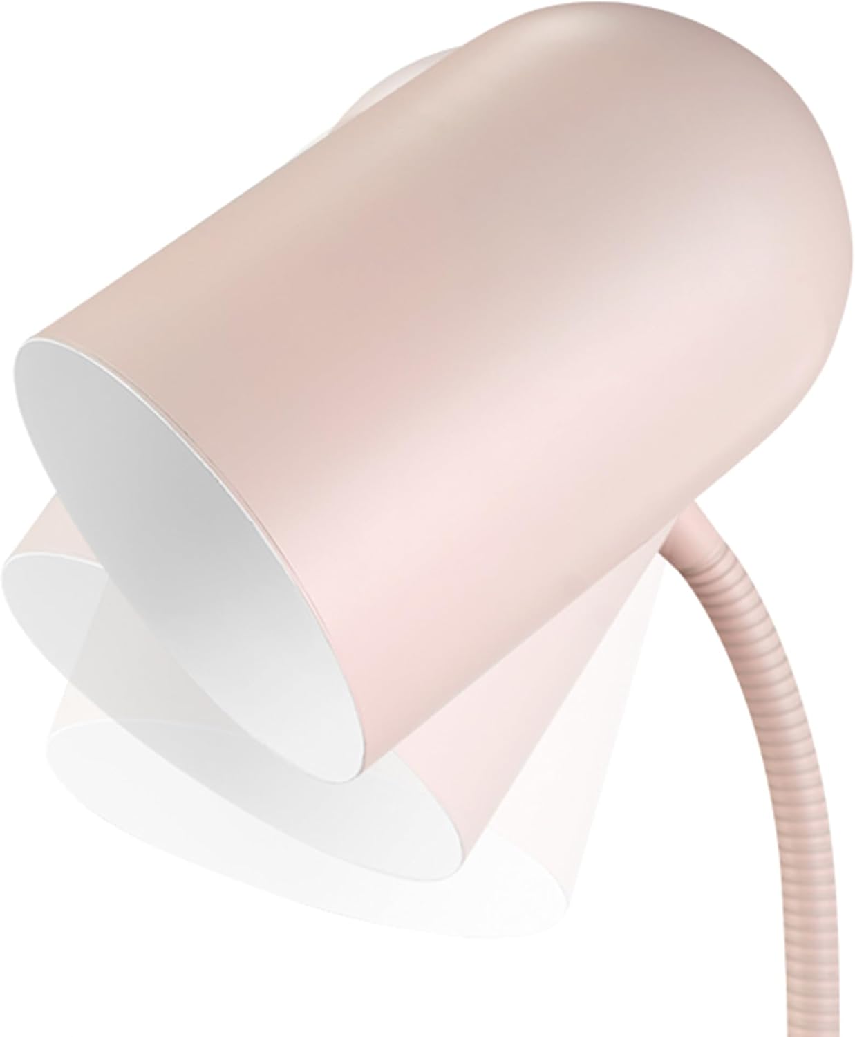 Globe Electric 52303 Carter 15" Clip-Arm Desk Lamp, Matte Pink, Adjustable Gooseneck Arm, in-Line On Off Switch