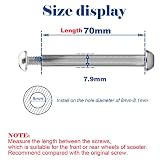 OTFAITP M8 8 mm x 28 mm - 86 mm hulajnoga przednia tylna oś śruba 8,8 klasa stal węglowa do stuntu skutera Dash nastolatka/dorosły hulajnoga kopnięcia-pojemność 800 funtów