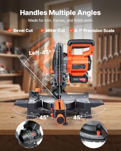 VEVOR 18.5V Cordless Sliding Miter Saw