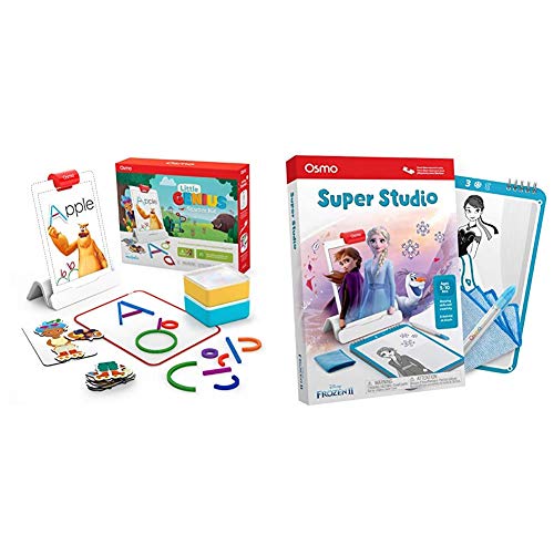 Osmo Little Genius Starter Kit Age 3-5 Phonics Creativity & Super Studio Frozen2 Drawing For iPad/Fire Tablet Age 5-11