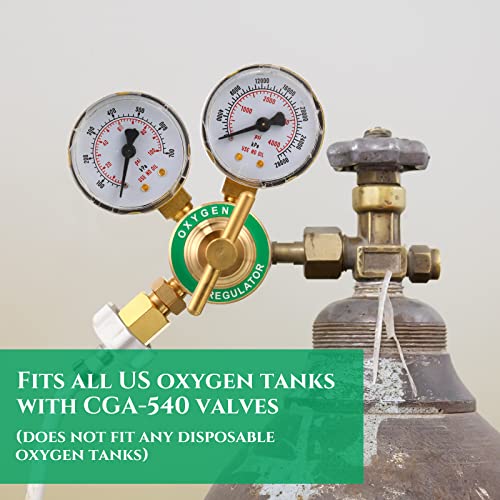 Umigy 4 Pcs Oxygen And Acetylene Regulators Combo Oxygen Regulator Welding Gas Gauges Acetylene Regulator Welding Gas Gauges Oxygen (Cga-540) And Acetylene (Cga-510) Combo Brass Gauges, Green And Red #TOP3