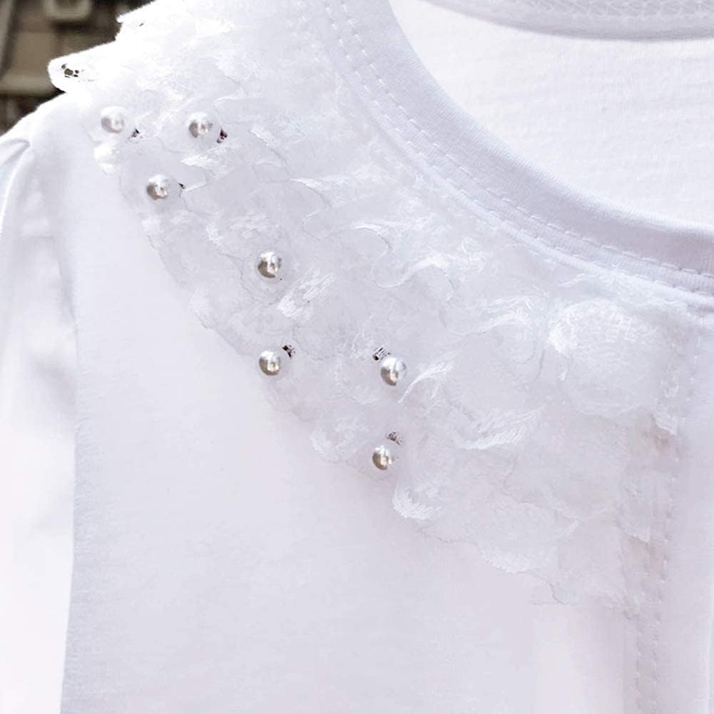 Girl Lace Bolero Cardigan Shrug - Little Girl Long Sleeve Shrug Sweater with Pearls 2-11 Years - Image 6