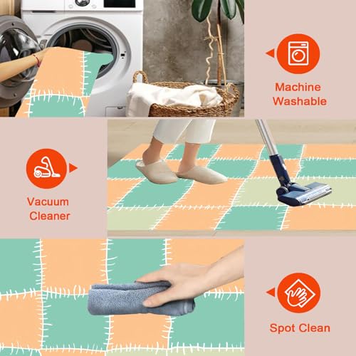 Tapis rose géométrique avec envers imprimé antidérapant