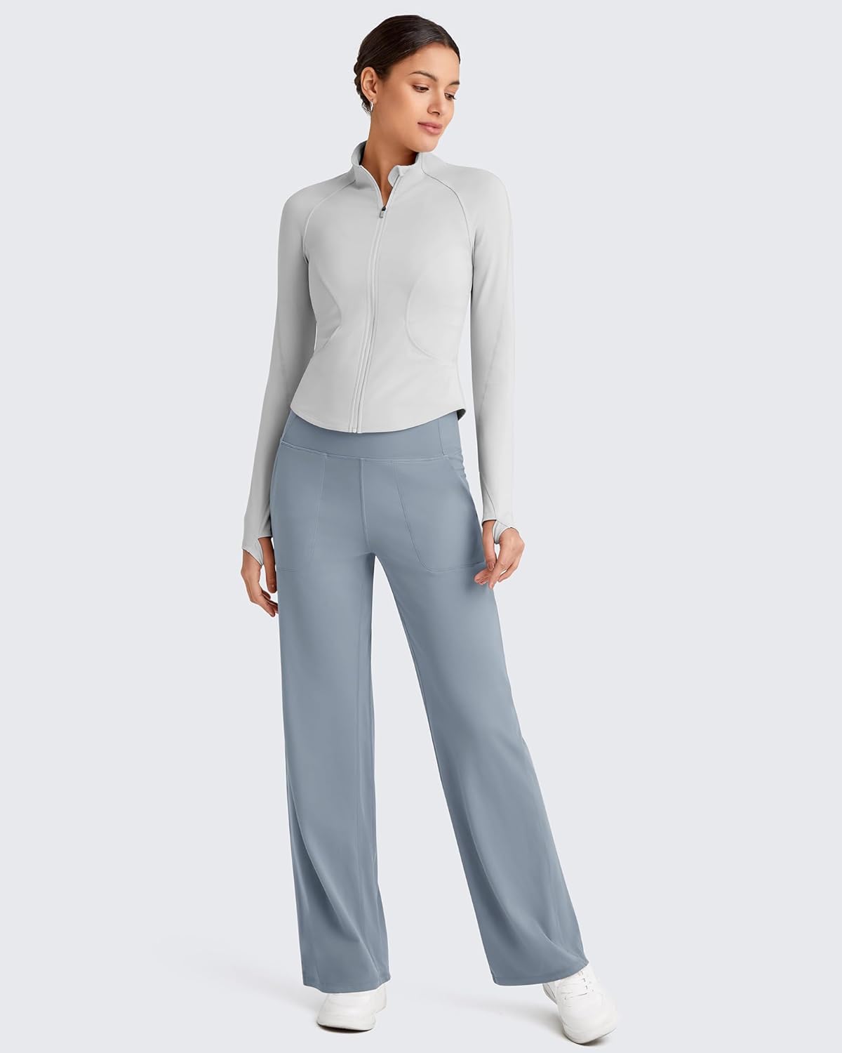 G4Free Workout Jackets for Woman BareFeel Cropped Zip Up Athletic Running Jacket Slim Fit Yoga Tops with Thumb Holes - Image 6