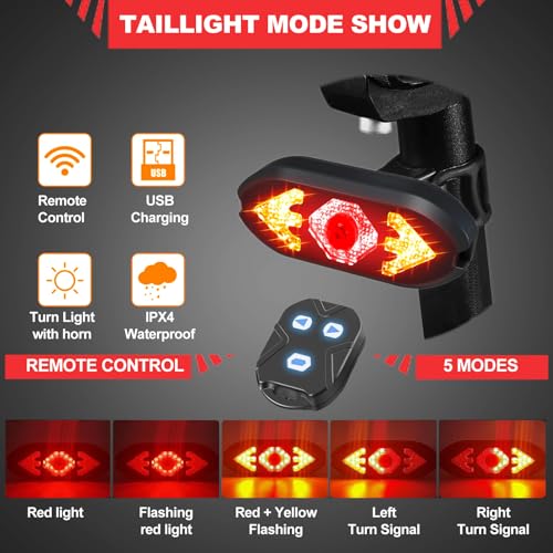 bike lights back rear light with horn USB Rechargeable bike indicator Safety Warning bicycle lights reflectors turn signal taillight for all mountain road cycle back light cycling accessories