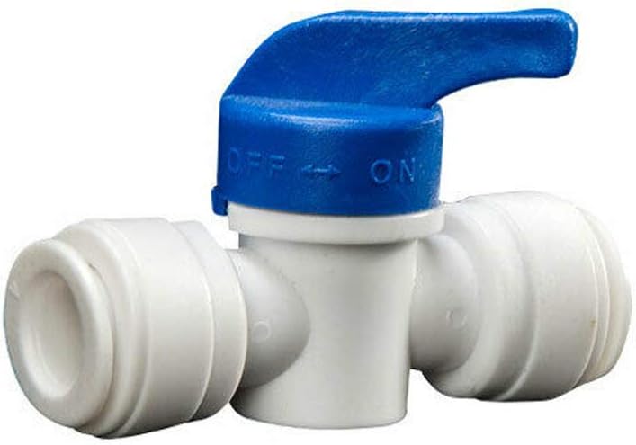 – Shut-Off Ball Valve SENRISE Push Fit Pipe Plastic Water Tank Valve for Fridges Aquarium and Reverse Osmosis Plumbing (3/8" Tube x 3/8" Tube)