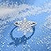 STARCHENIE Snowflake Ring 925 Sterling Silver Crystal Flower Jewelry Christmas Gift for Women Size 8