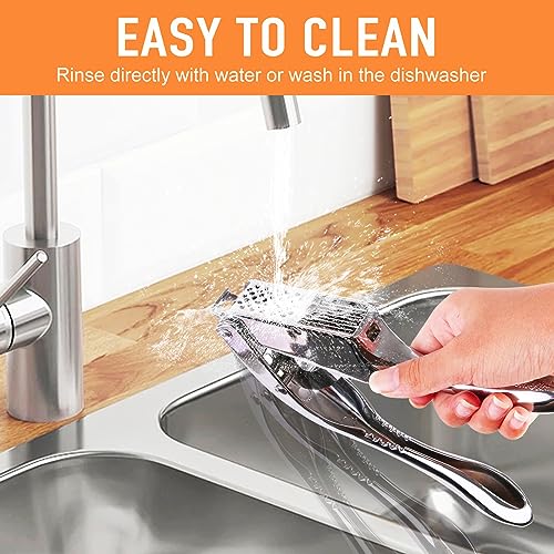 Garlic press and slicer 2 in 1,Effortlessly Crush, Slice, and Mince Garlic,with this Versatile Kitchen Tool - Perfect for Home Cooks and Professional Chefs Alike. (Pearl White)