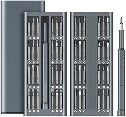 Precision Screwdriver Set, 49 in 1 Electronics Repair Tool Kit, Aluminum Handle S2 Tool Steel Driver Bit, Portable Tool Kit for Mobile Phone, Electronics, Household DIY Repair (A)