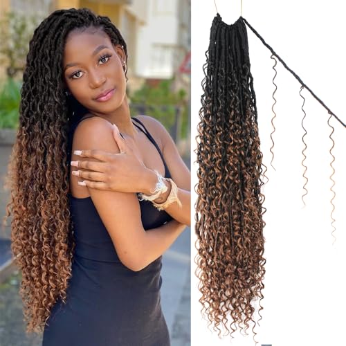 Boho Faux Locs Crochet Hair 30 Inch Goddess Locs 8