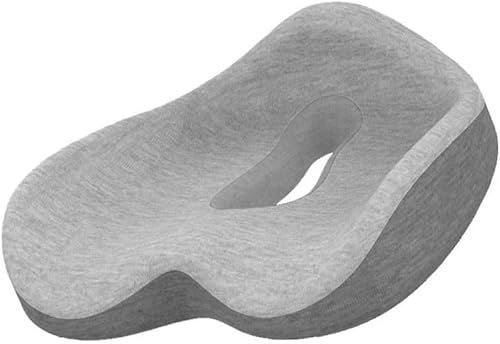 Miniatura 1 de Cojín ortopédico para asiento, cojín de espuma viscoelástica para alivio del coxis y la ciática (color gris claro)