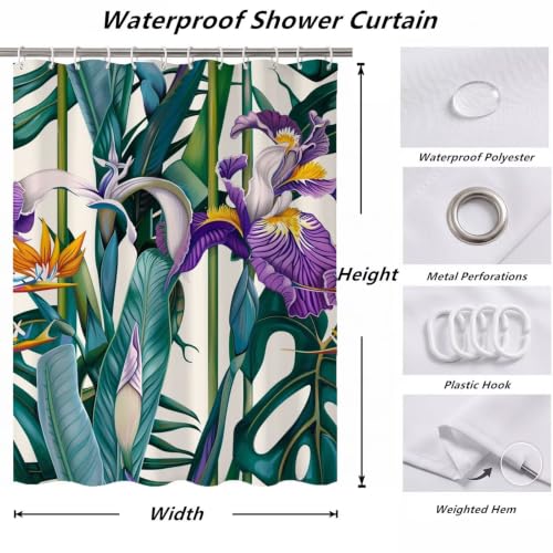 Rideau de douche polyester violet 140x190 cm imperméable lavable rideau baignoire ZO-953