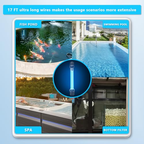 Image of 18W Aquarium UV Light for 100-1000 Gallon, UV Pond Water Clarifier for Koi Pond, Swimming Pool, Spa, Large Fish Tank, Cold Plunge UV Light for Pond Algae Control