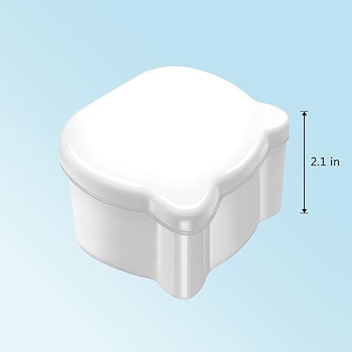 Miniatura 9 de Estuche de dentadura, copa de dentadura con colador para dentaduras, retenedores, protector nocturno y protector bucal, estuche retenedor, baño de