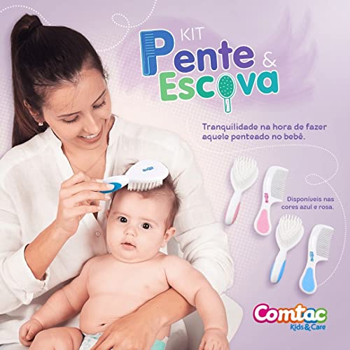 Kit Pente E Escova Para Bebê Toque Suave Comtac Kids 4422