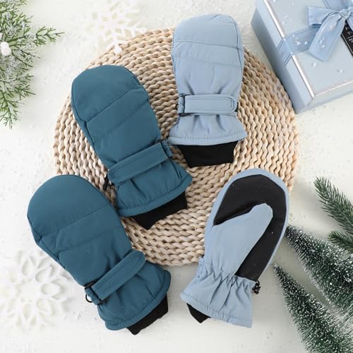 Image of SATINIOR Kids Snow Mittens Waterproof Winter Ski Gloves Warm Thicken Snow Gloves for Girls Boys