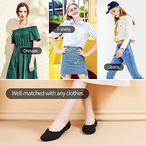 Eydram Womens Round-Toe Flats Shoes,Breathable Mesh Flats for Women,Comfortable Dress Flats Shoes(Lightweight and Soft)(Round-Toe Black.US10) | Image 5