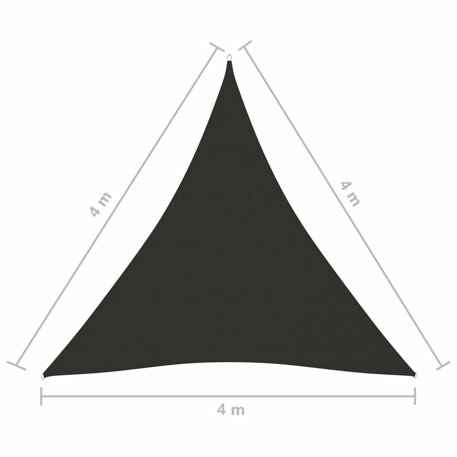 Parasole a Vela Oxford Triangolare 4x4x4 m Antracite,Tenda a Vela Impermeabile Rettangolare Vela Ombreggiante Parasole Protezione Raggi U V per Esterno Giardino terrazza