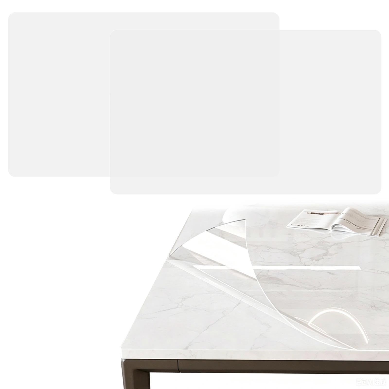 2 Pcs Clear Desk Mat, Non-Slip PVC Transparent Desk Protector Pad Heat Resistant & Waterproof Desk Writing Mat Table Cover Mat for Home and Office (Clear, 60x40cm)