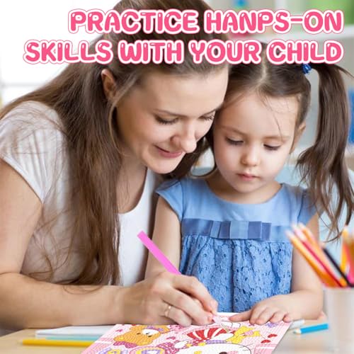 Image of PATPAT DIY Diamond Painting Art Kit for Kids 7 inches Cute Hello Kitty Diamond Painting Art with Wooden Frame DIY Diamond Painting Art Desk Decoration Art Craft Gift for Kids
