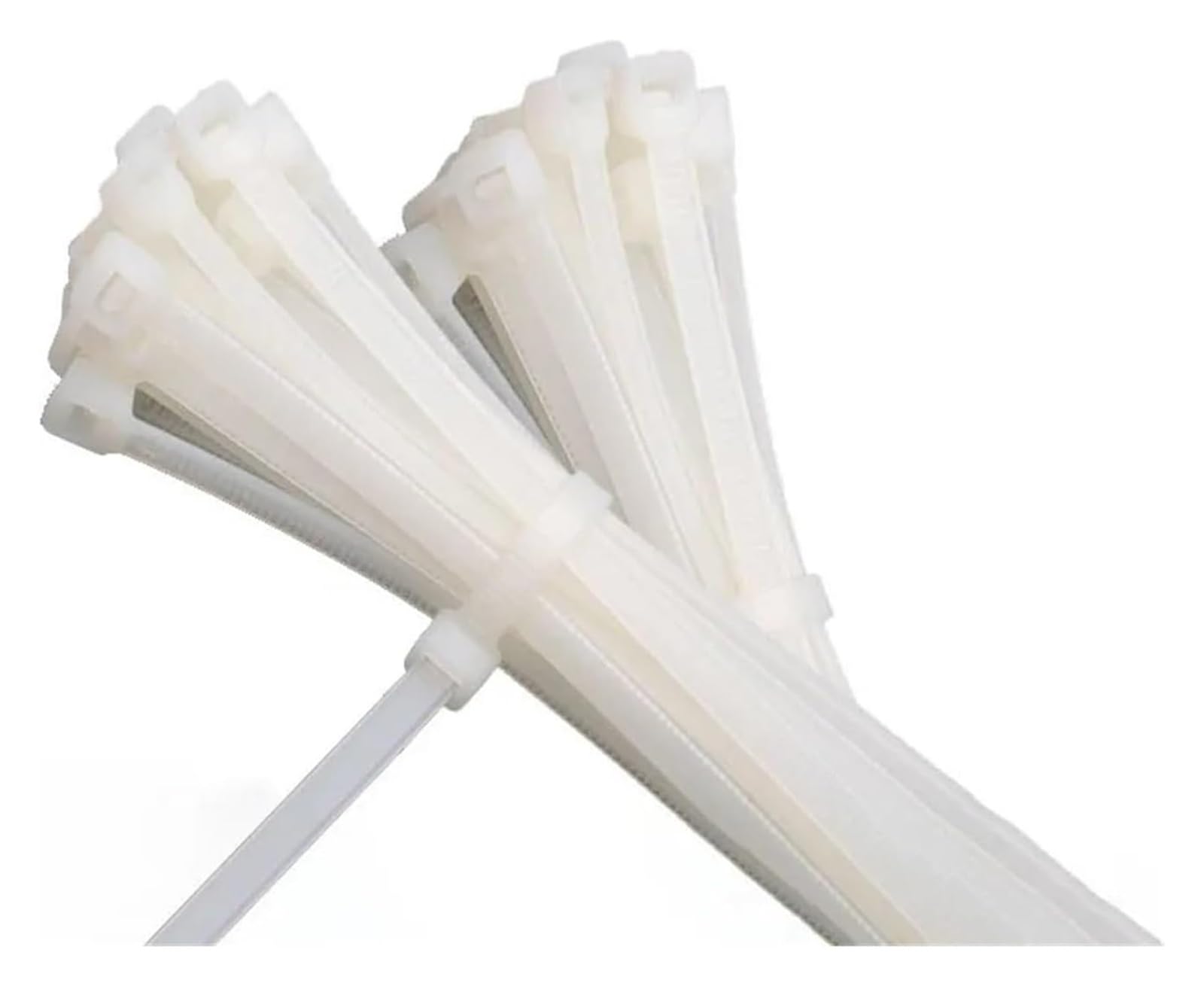 Self-Locking Plastic Cable Ties Tie, Easy-Release Self-Locking Nylon Cable Ties, Black, White, Multiple Sizes, 100pcs(White,5x300mm)