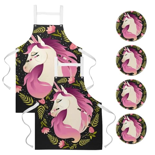Tablier de serveuse pour restaurant et bar avec broches fantaisies incluses