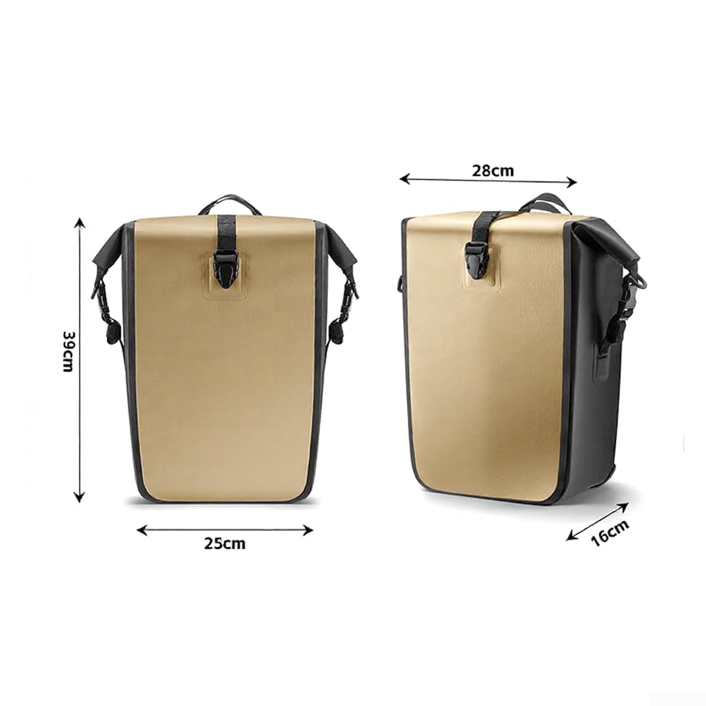 Bolsa para sillín de bicicleta, 28 L, impermeable, para bicicleta de carretera, bicicleta de montaña, con cierre plegable y hebilla de aluminio de liberación rápida (negro)