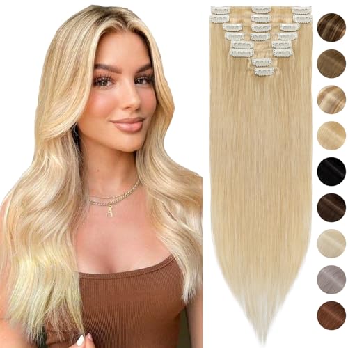 Silk-co Hair Extensions Clip in Hair Extension Human Hair (18 inches-70 grams