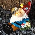 ZQQLITE Gnome Solar Garden Statue with LED Light - Waterproof Outdoor Decoration for Terrace, Courtyard & Lawn for Moms & Women