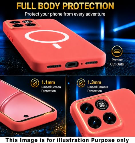 Image of Back Cover for Samsung Galaxy A57 5G Soft Matte Silicone Mag-Safe Design (Mag-Safe Not Support) Camera Protection | Slim Fit Bumper Cover (Orange)