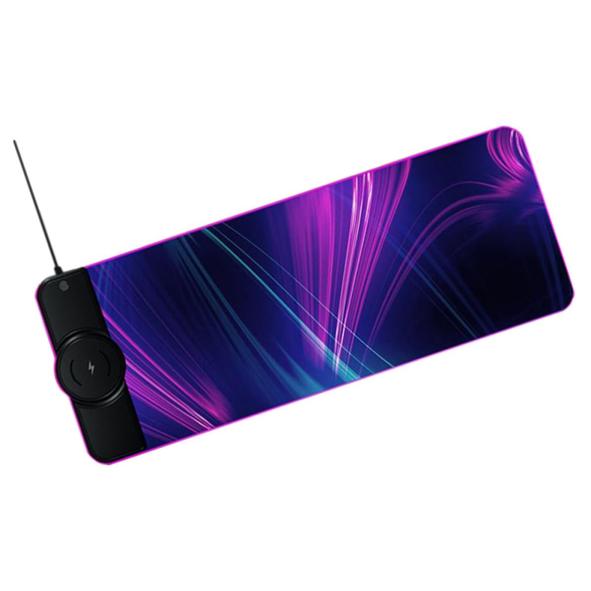 HEMOTON Tappetino per Mouse Wireless Rgb Ricarica 10w, Base Gommata