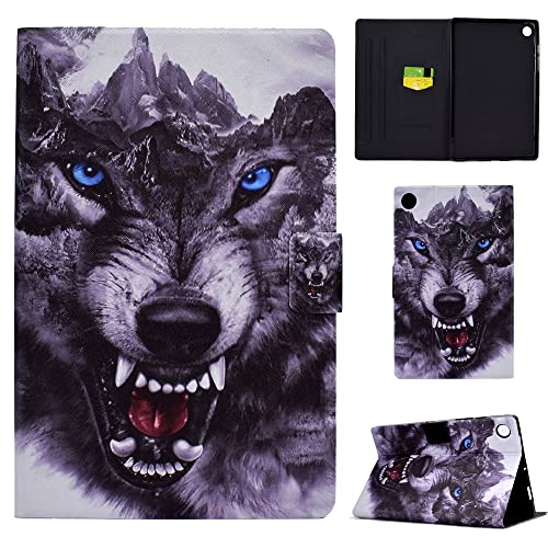 CASAFUNY Wolfshund Ultra Slim PU Leather Case Cover with Stand Function for Lenovo Tab M10 Plus 3rd Gen 10.6" TB-125/128FU, Wolfshund