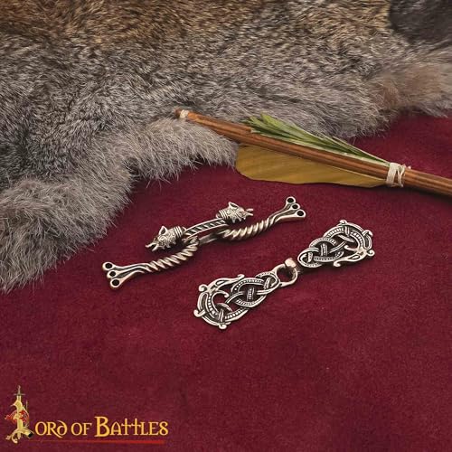 Image of Lord of Battles Viking Cloak Clasp Bronze Cloak Pin Celtic Brooch Pin for Cloak Scarf, Shawl Handmade Lost-Wax Cast Bronze