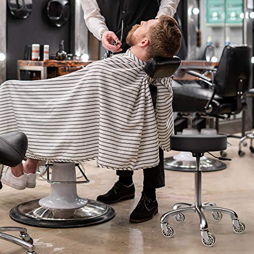 Tasalon Rolling Stool - Adjustable Stool With Wheels - Soft Swivel Workbench Stool- Desk Stool Chair For Kitchen, Salon, Spa, Tattoo, Pedicure - Massage Stool Salon Stool Esthetician Chair – Black #TOP5