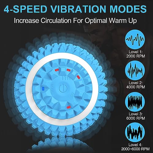 Image of Uppye 4 Speed High Intensity Vibrating Massage Balls, Lacrosse Balls Deep Tissue Trigger Point Therapy for Plantar Fasciitis Pain Relief, Muscle Pain for Myofascial Release Ball
