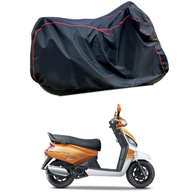 Image of Waterproof Scooter Cover Compatible with Mahindra Gusto 125 Fabric UV Protection (Black)