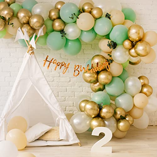 image for RUBFAC Gold Metallic Balloons Latex Balloons 100pcs 12 Inch Helium Bal